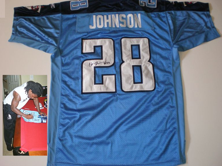 CHRIS JOHNSON TENNESSEE TITANS BLUE JERSEY
