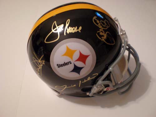 STEEL CURTAIN SIGNED HELMET PITTSBURGH STEELERS MOUNTED