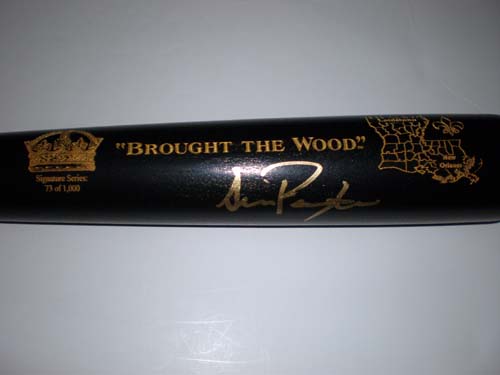 SEAN PAYTON AUTOGRAPHED WHO DAT BASEBALL BAT