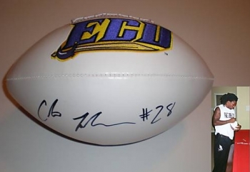 Chris Johnson East Carolina Hand Signed Football