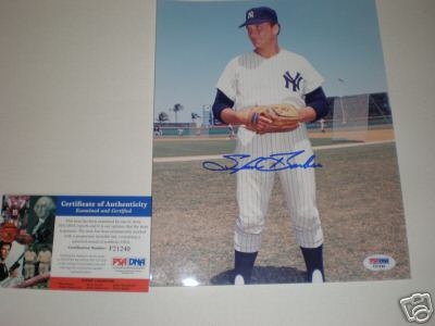 STEVE BARBER SIGNED 8X10 YANKEES